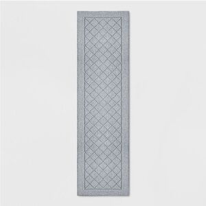 Threshold Gray Runner Rug 24x84 Washable  Skid Resistant NWT